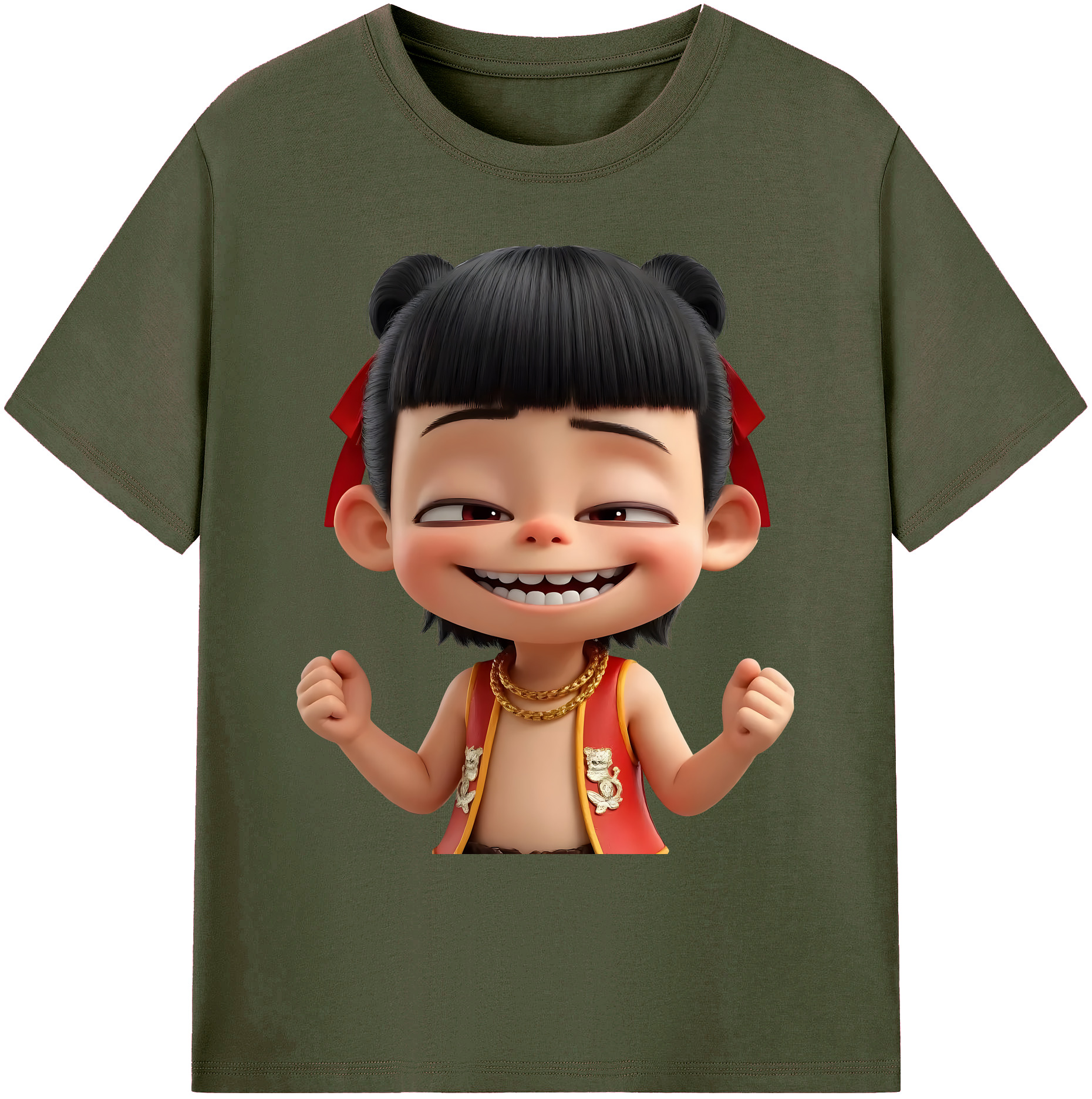 （画像用） Ne Zha 2 ナタ 魔童の大暴れ 綿100％ メンズ半袖Tシャツ｜肌触りやわらか＆通気性